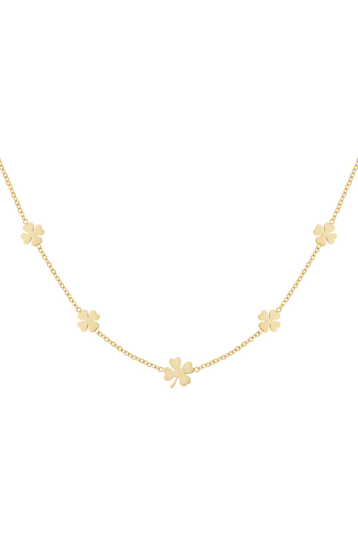 Necklace 5 clovers Gold Stainless Steel h5 