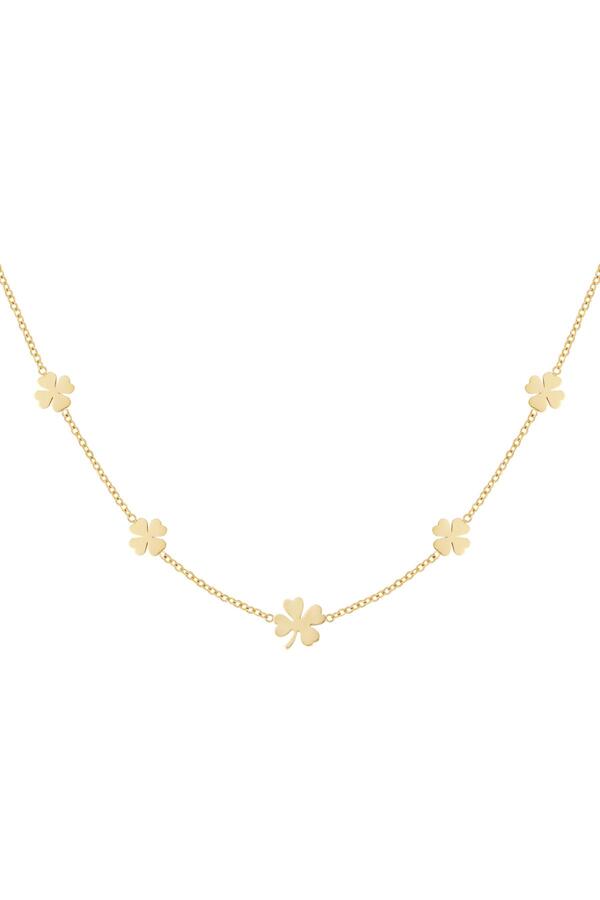Necklace 5 clovers Gold Stainless Steel