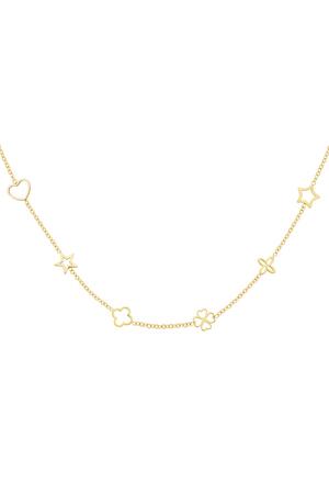 Halskette mit Figuren Gold Edelstahl h5 