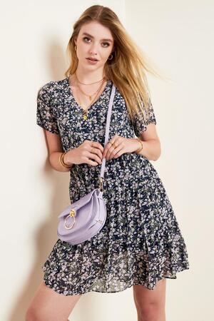 Çiçek desenli yazlık elbise Purple S h5 Resim2