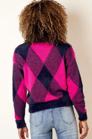 Soft checkered sweater Wine Red S/M h5 Picture3
