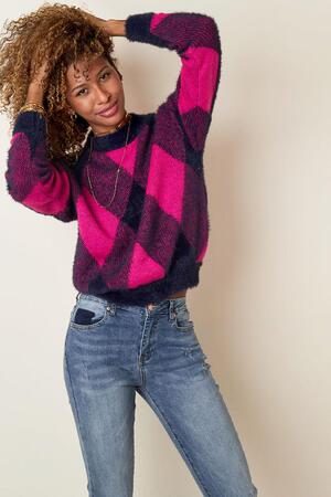 Soft checkered sweater Wine Red S/M h5 Picture4