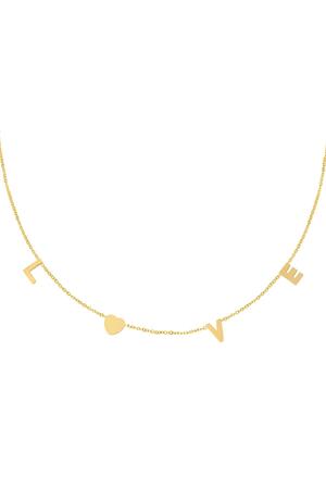 Collana Lettere d'amore Gold Stainless Steel Standard h5 