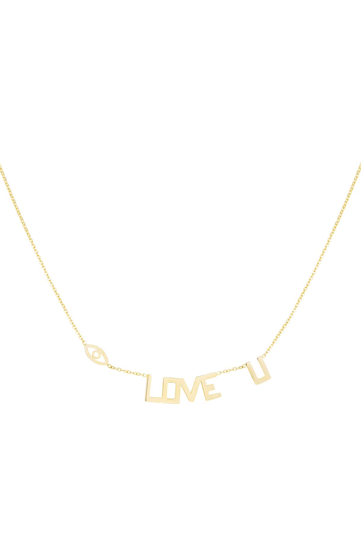 Necklace Love U Gold Stainless Steel h5 