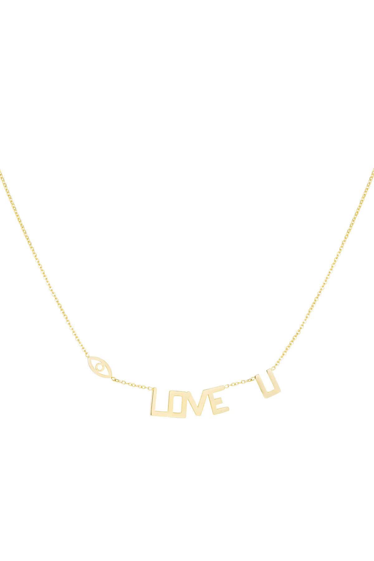 Necklace Love U Gold Color Stainless Steel