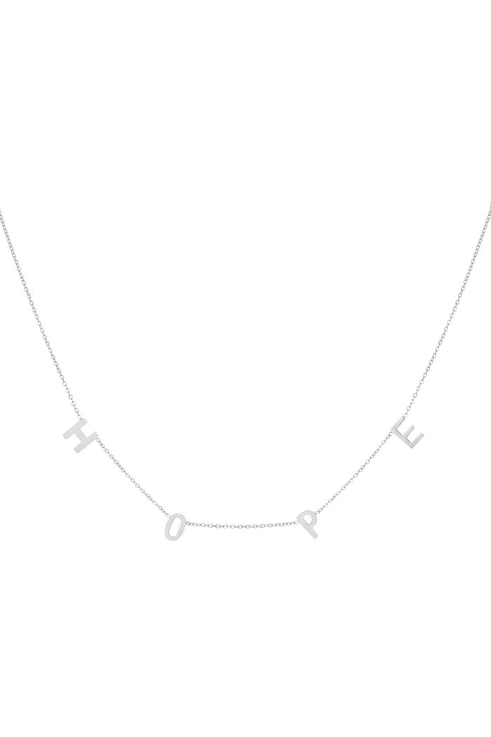 Halskette mit HOPE-Buchstaben aus Edelstahl – Silber 