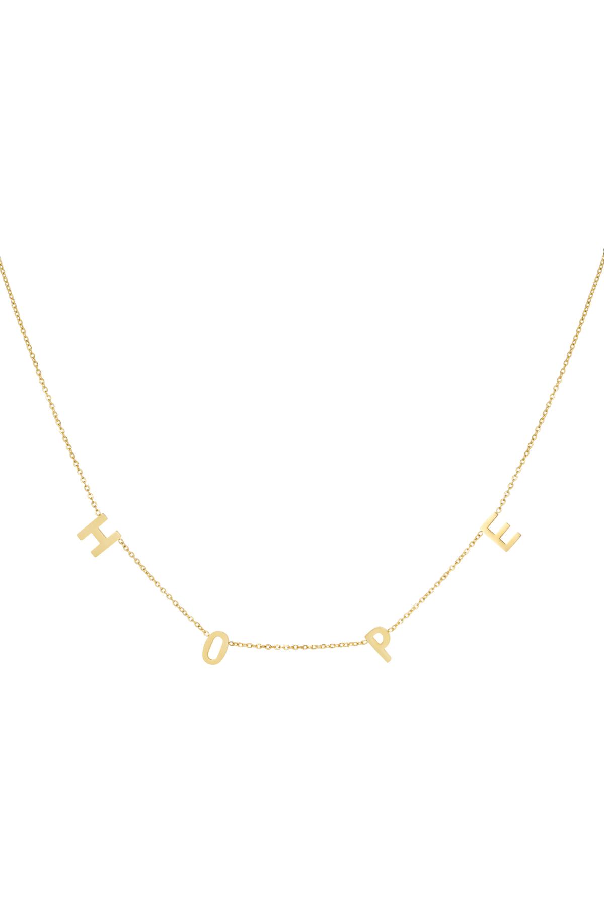Necklace Hope Quote Gold Stainless Steel