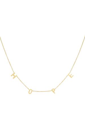 Necklace Hope Quote Oro Acero inoxidable h5 