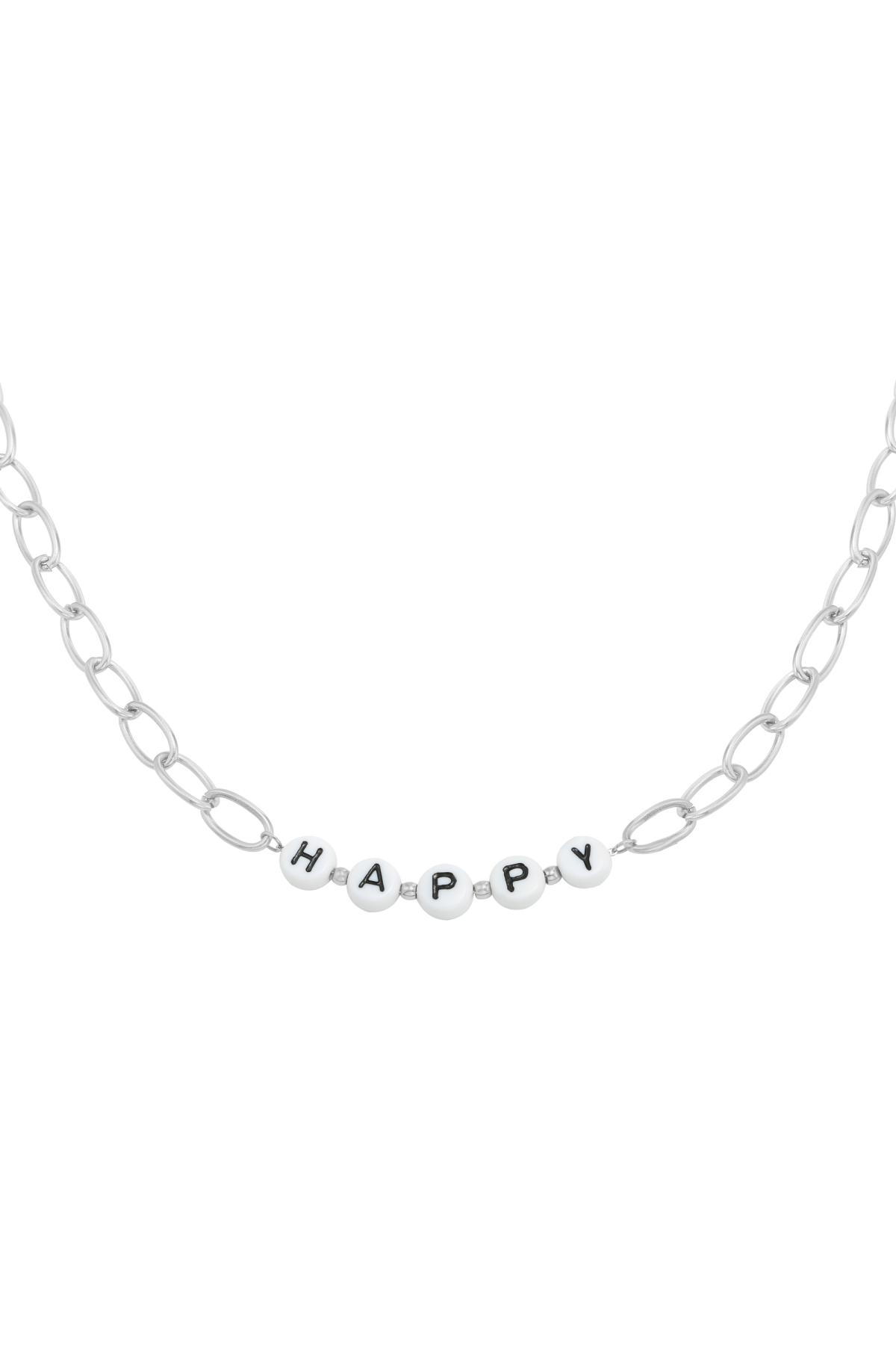 Halskette Beads Happy Silber Edelstahl