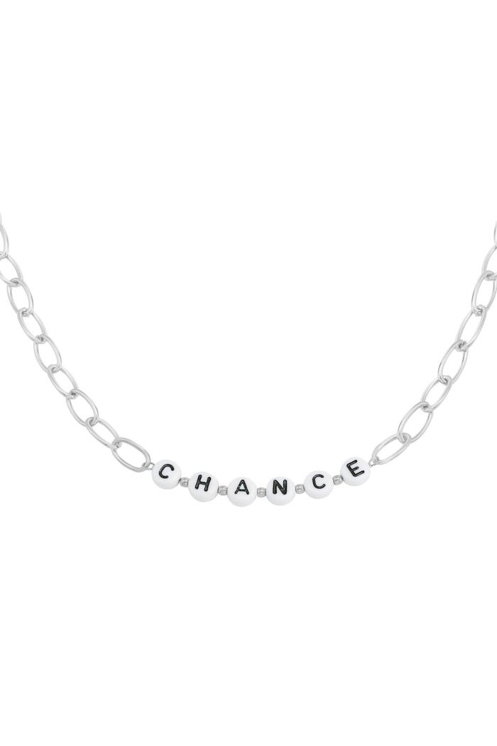 Necklace Beads Chance Silver Stainless Steel 