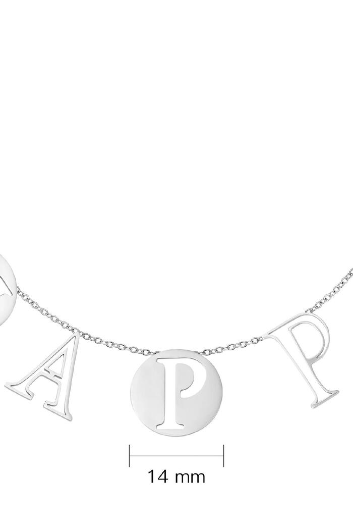 Necklace Letters Happy Silver Stainless Steel Picture2
