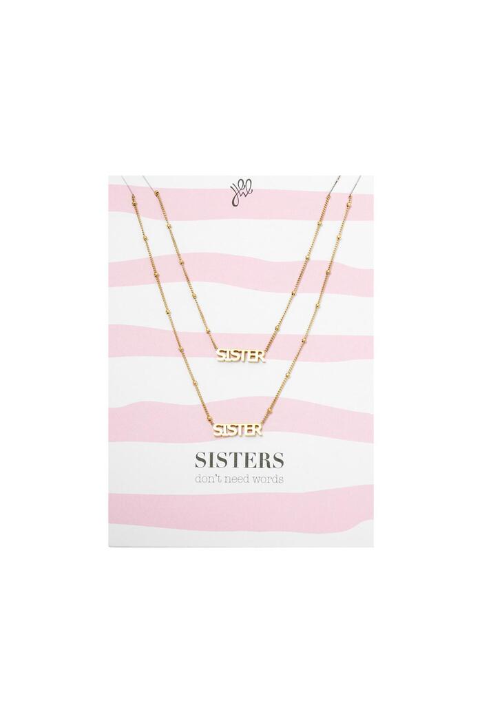 Ketting Sisters Don't Need Words Goud Stainless Steel 