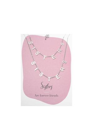 Necklace Sisters Forever Friends Silver Stainless Steel h5 
