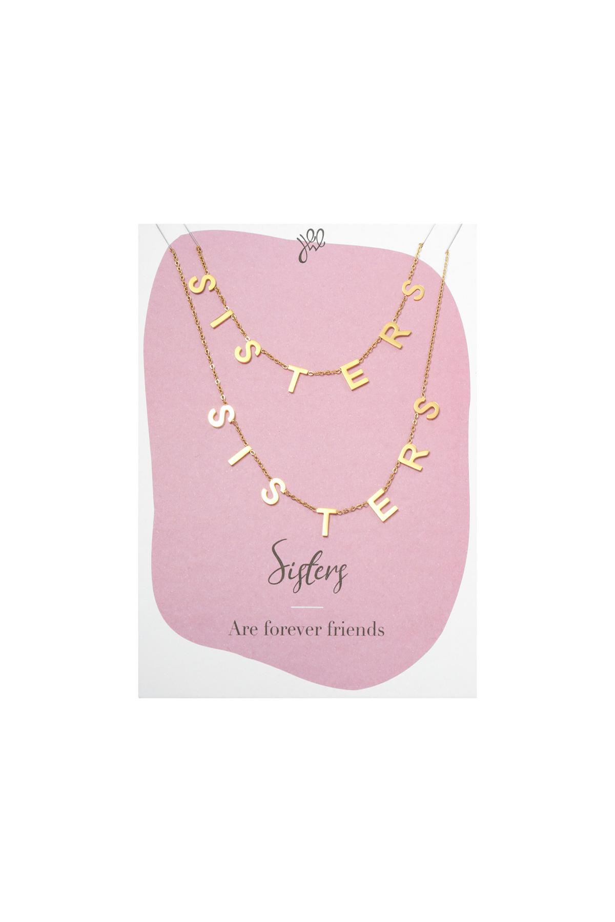 Collar Sisters Forever Friends Oro Acero inoxidable