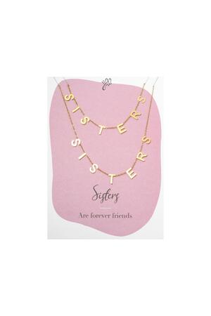 Necklace Sisters Forever Friends Gold Stainless Steel h5 