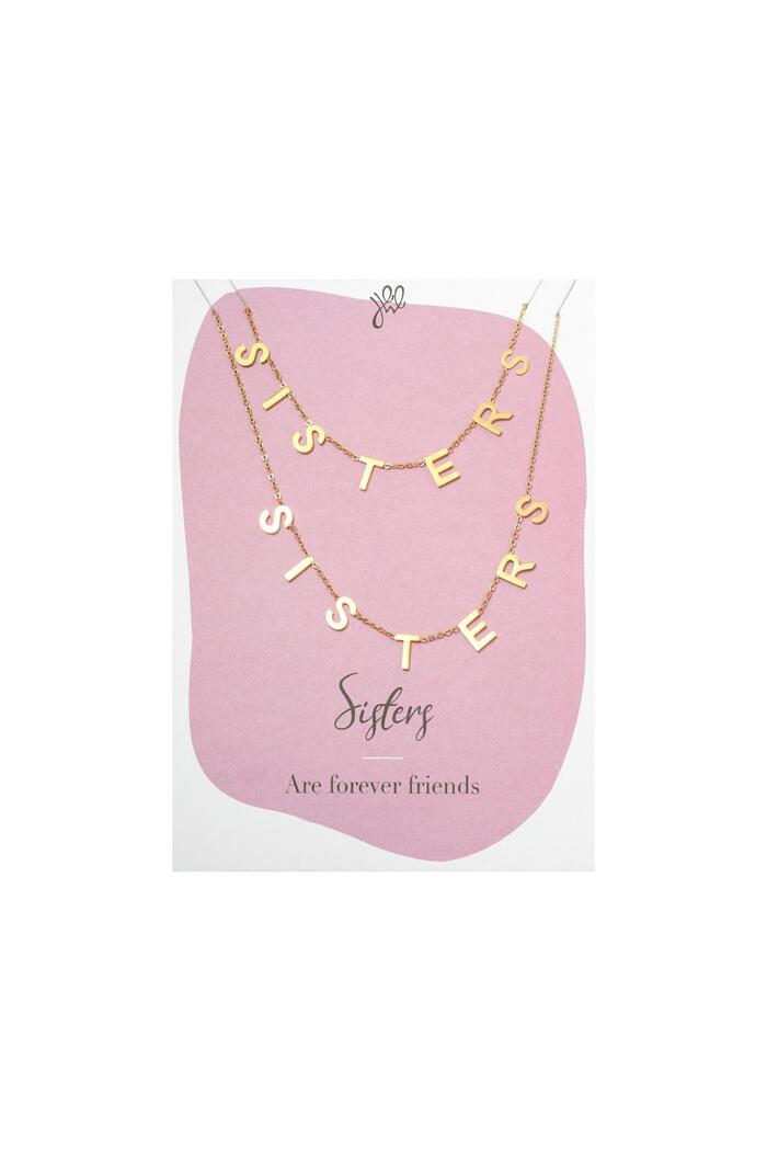 Collar Sisters Forever Friends Oro Acero inoxidable 
