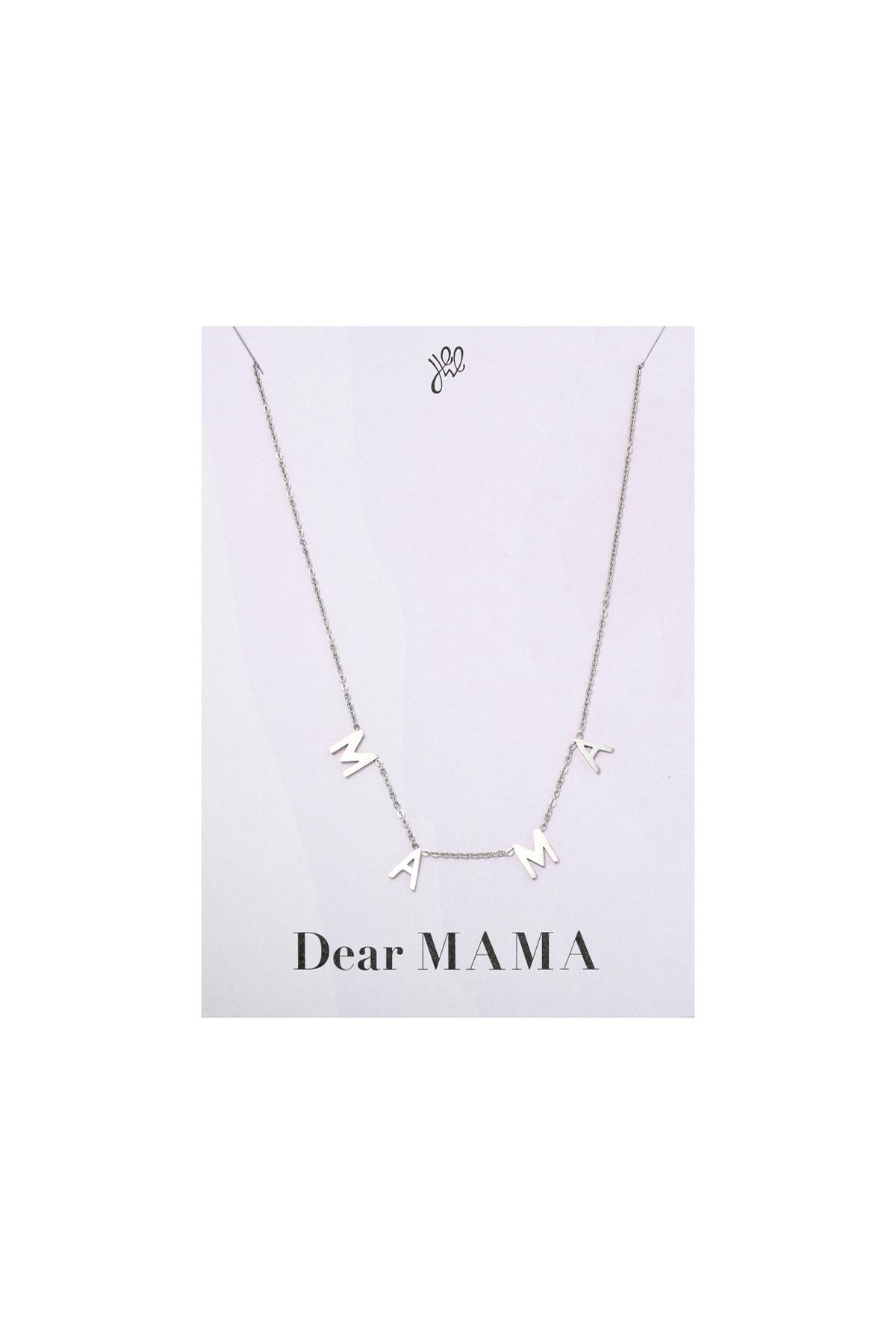 Necklace  Dear Mama Silver Stainless Steel