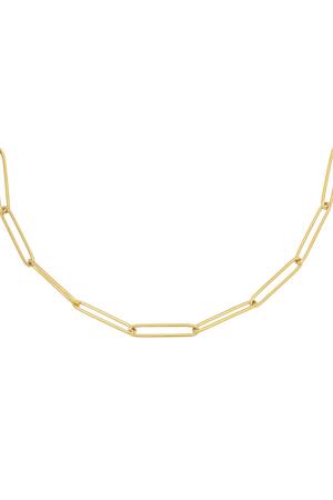 Necklace Plain Chain Gold Stainless Steel h5 