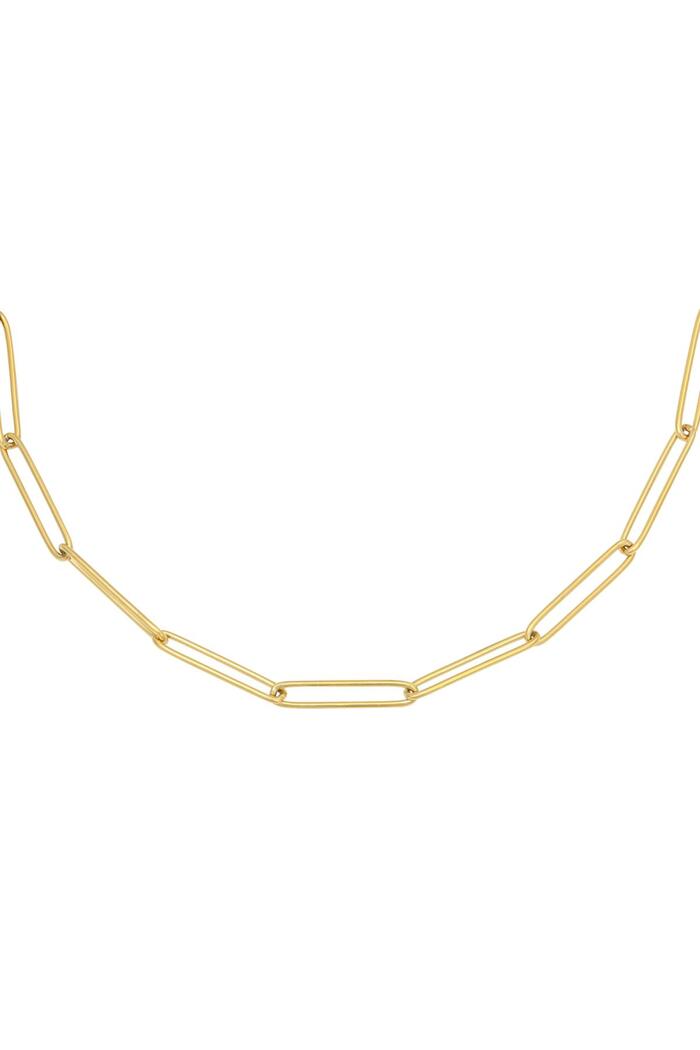 Necklace Plain Chain Gold Stainless Steel 