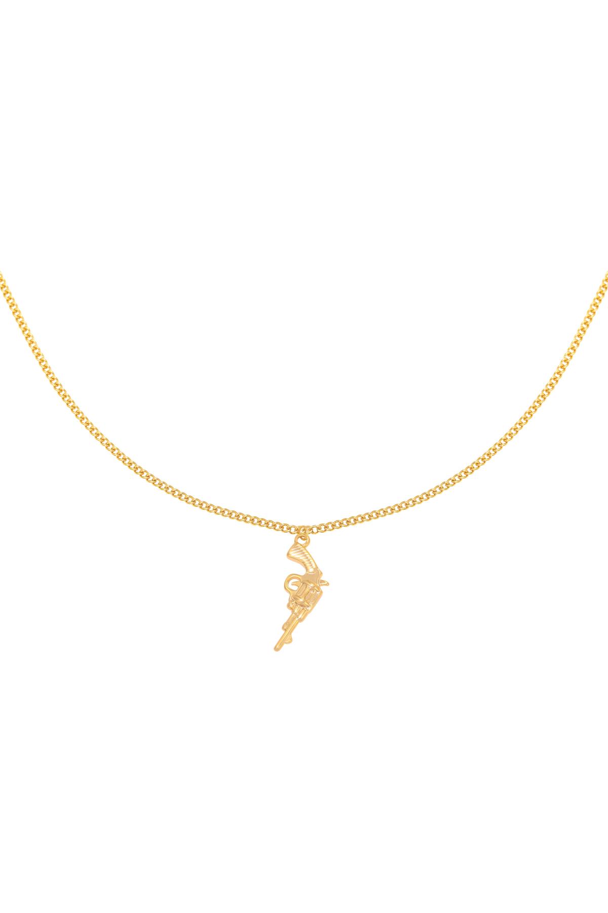 Necklace Gun Gold Color Copper 2