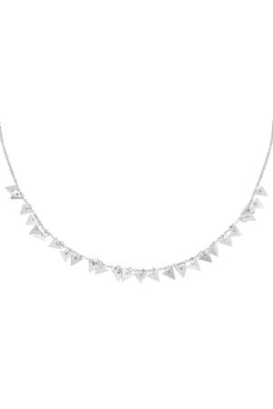 Necklace Floating Triangles Silver Stainless Steel h5 