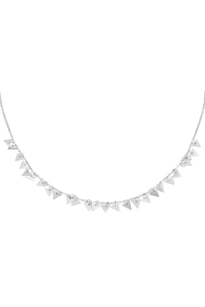 Necklace Floating Triangles Silver Stainless Steel 