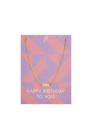 Necklace Happy Year Of Birth - 1994 Gold Stainless Steel h5 
