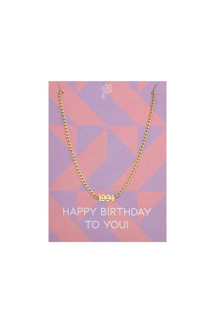 Necklace Happy Year Of Birth - 1994 Gold Stainless Steel 