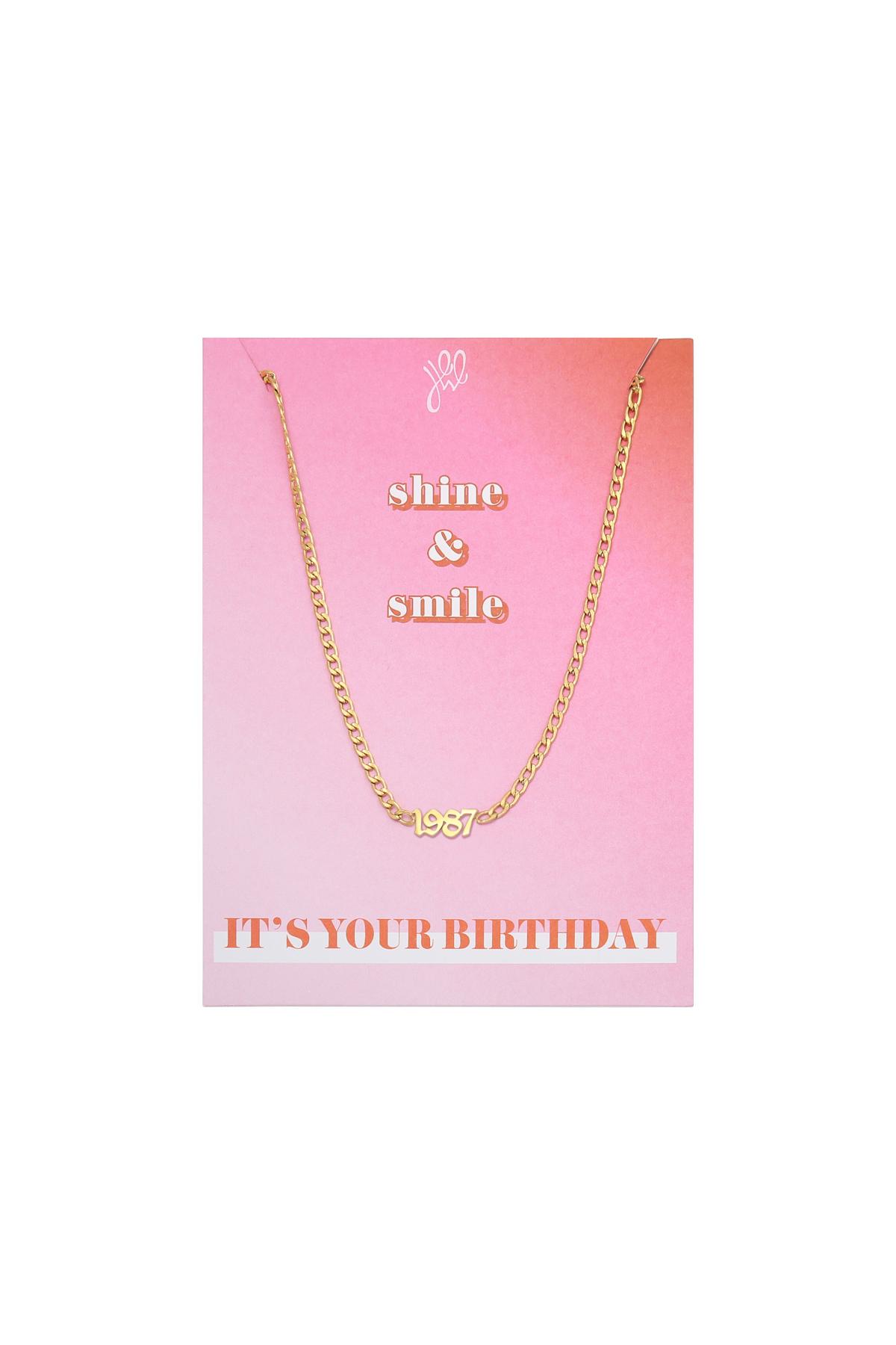 Gold / Necklace It's Your Day - 1987 Gold Stainless Steel Picture2