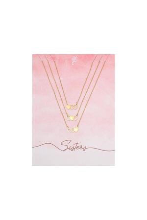 Necklace Three SisterS Gold Stainless Steel h5 