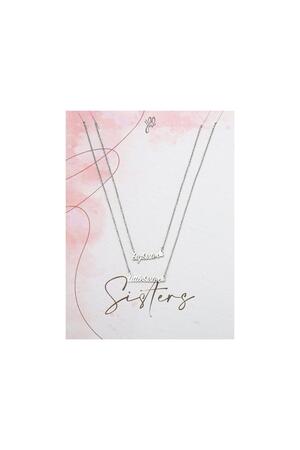 Necklace Big Little Sister Silver Stainless Steel h5 