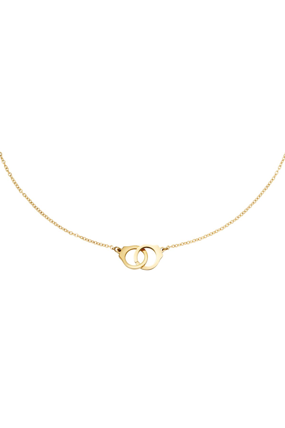 Necklace Handcuffs Gold Stainless Steel