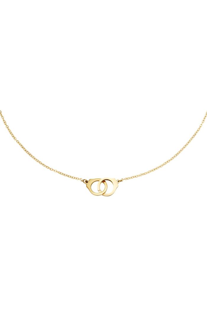 Necklace Handcuffs Gold Stainless Steel 