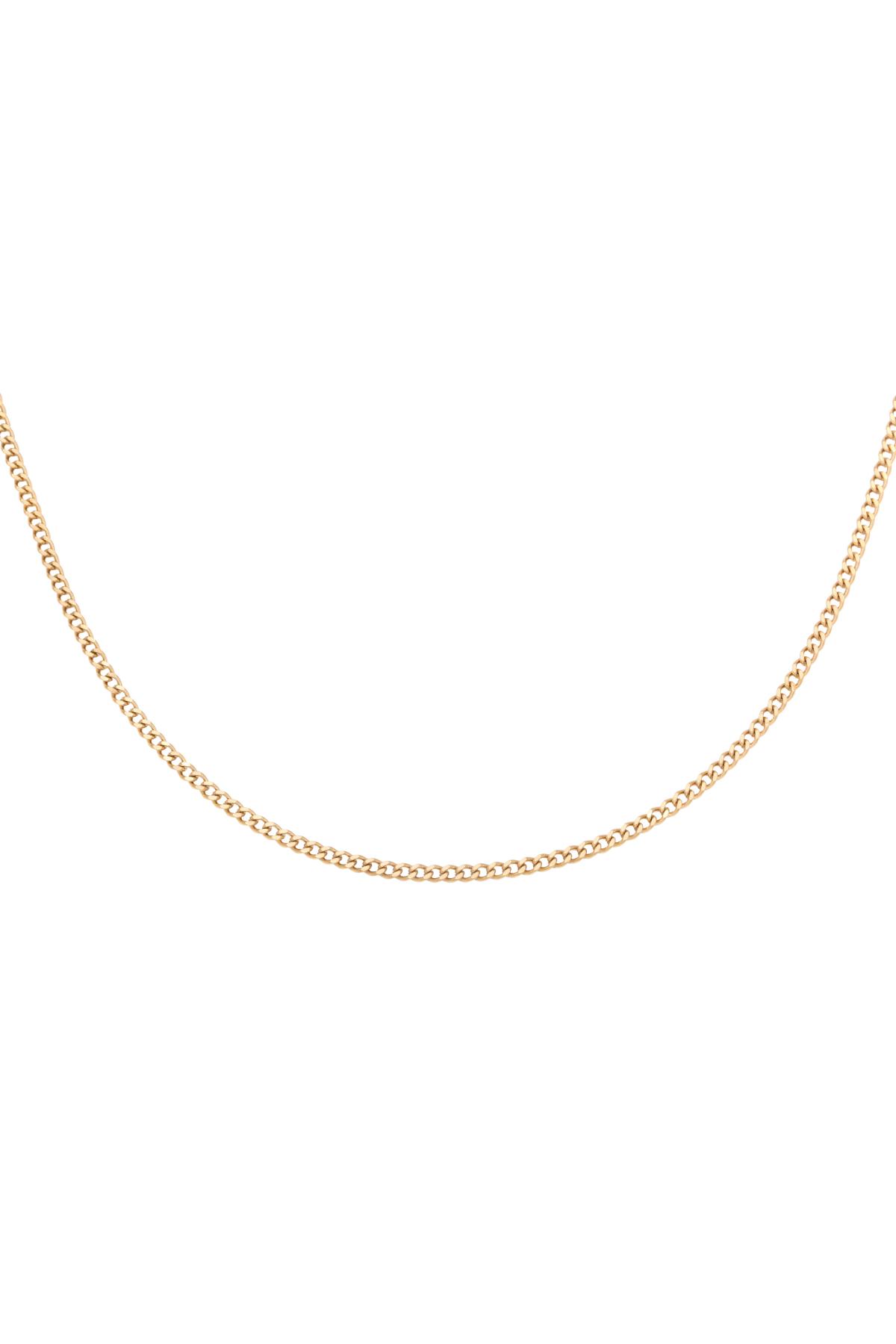 Gold / Necklace Tiny Plain Chains Gold Stainless Steel 