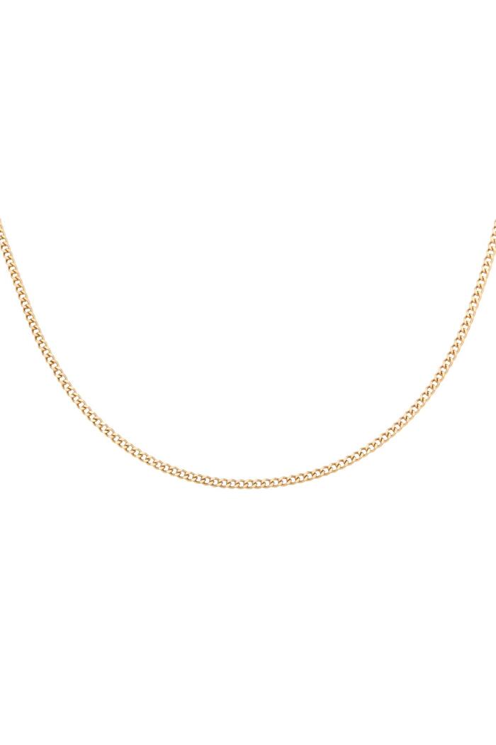 Necklace Tiny Plain Chains Gold Stainless Steel 