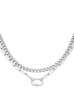 Silver / Necklace Chains Two In One Silver Stainless Steel Picture2