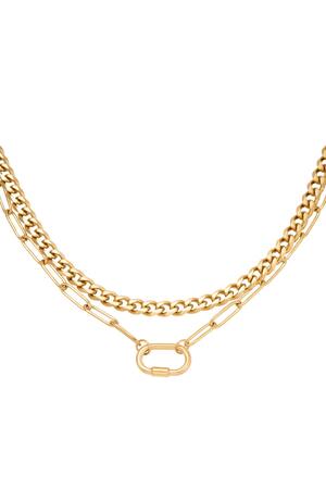 Collar Chains Two In One Oro Acero inoxidable h5 