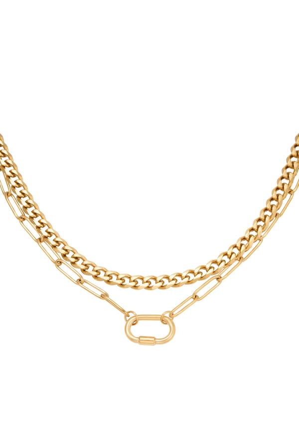 Halskette Chains Two In One Gold Edelstahl