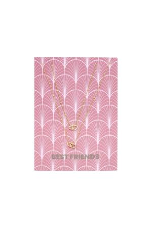 Necklace Card Best Friends Gold Stainless Steel h5 