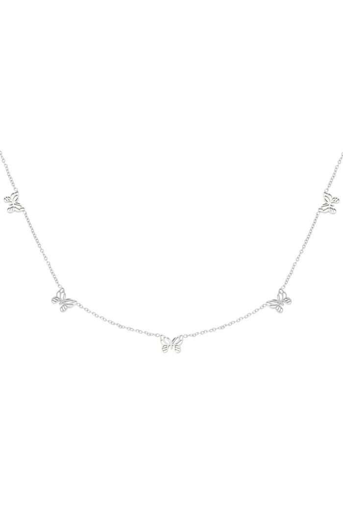 Necklace Little Butterflies Silver Stainless Steel 