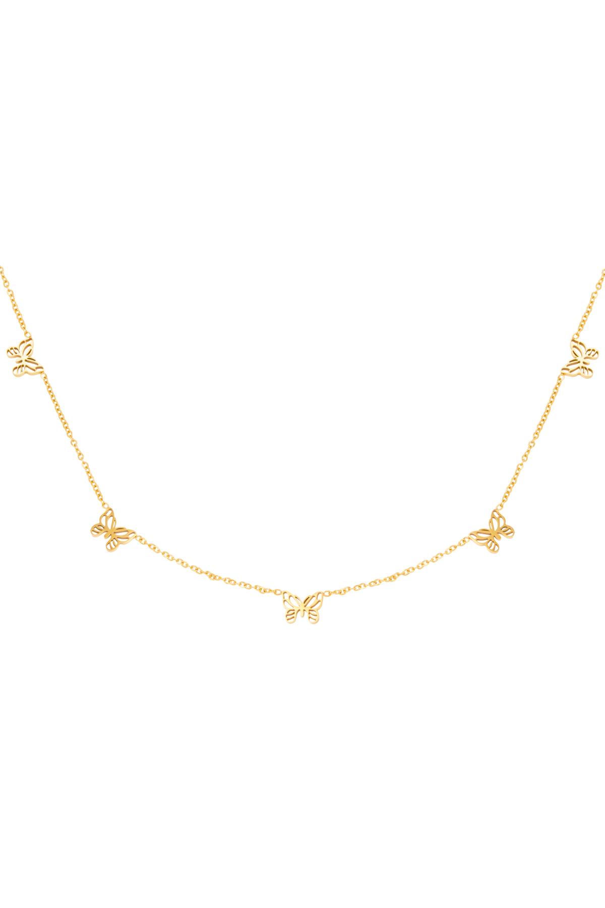 Necklace Little Butterflies Gold Color Stainless Steel