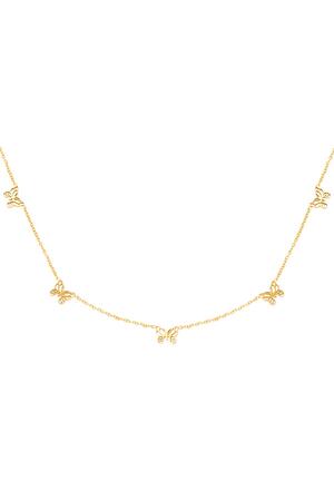 Necklace Little Butterflies Gold Stainless Steel h5 