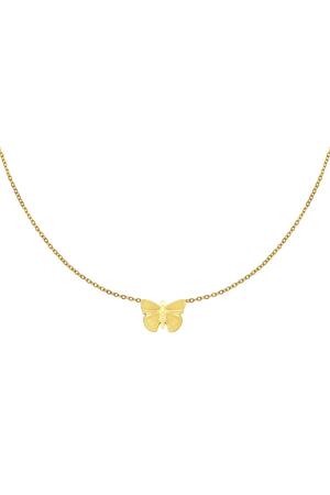 Necklace Butterfly Gold Stainless Steel h5 