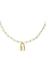 Gold / Necklace cute lock Gold Stainless Steel 