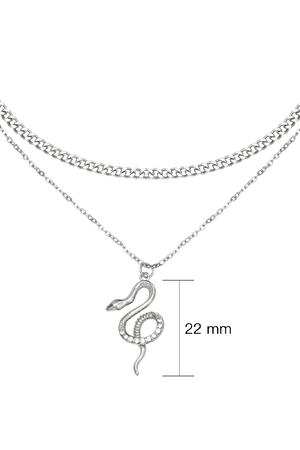 Collier Chained Snake Argenté Acier inoxydable h5 Image2