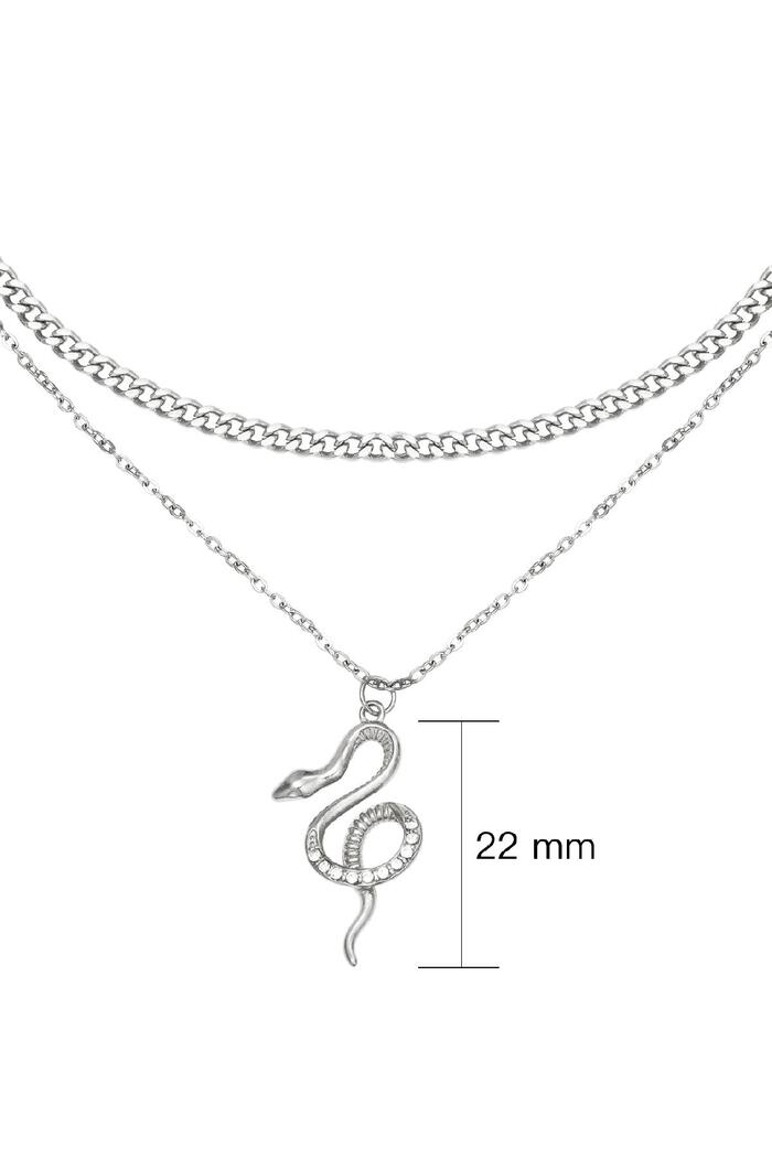 Collier Chained Snake Argenté Acier inoxydable Image2