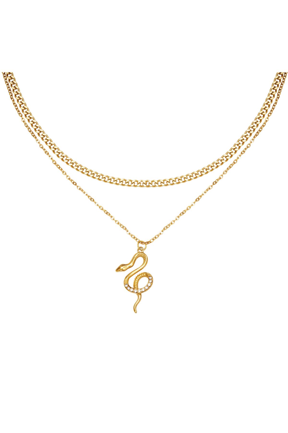 Halskette Chained Snake Gold Edelstahl