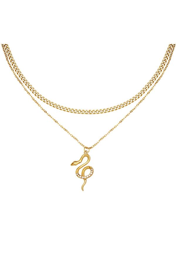 Necklace Chained Snake Gold Stainless Steel