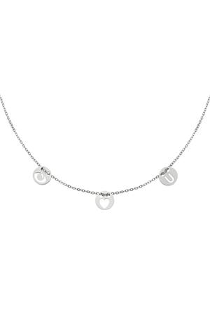 Ketting Eye-Love-You Coin Zilver Stainless Steel h5 