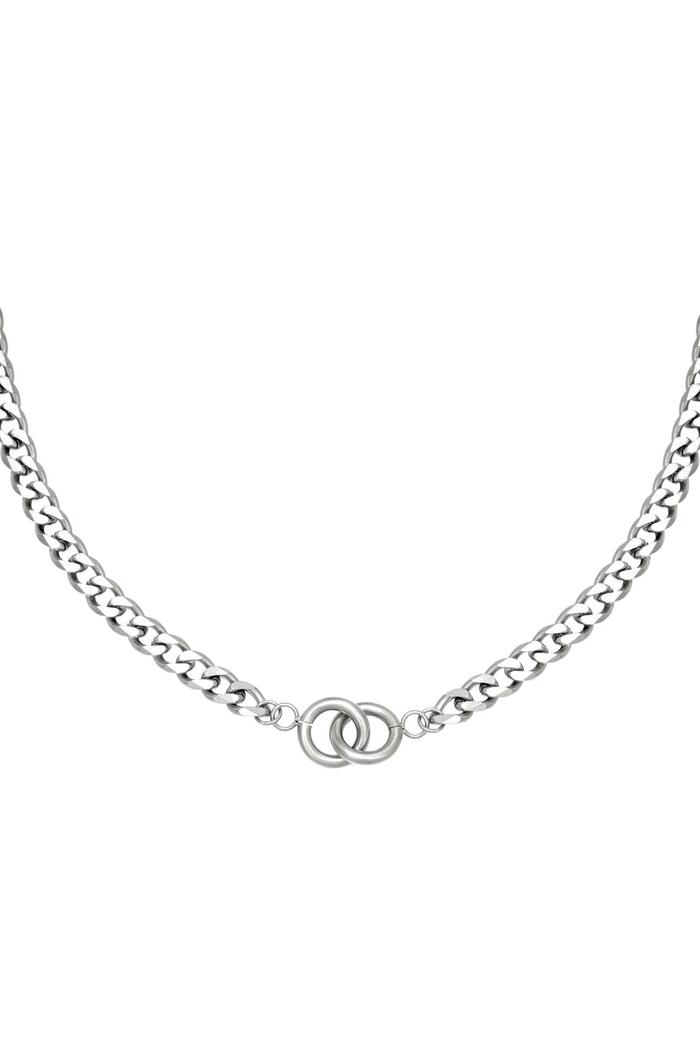 Necklace Intertwined Silver Stainless Steel 
